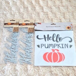 Hello Pumpkin Sentiment Stencils And Metal Signs